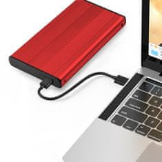Qoltec Kryt/kapsa 2,5" SATA3 | USB 3.0 HDD/SSD Červený