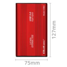 Qoltec Kryt/kapsa 2,5" SATA3 | USB 3.0 HDD/SSD Červený