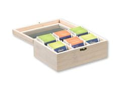 Kesper Box na čaj, bambus bílá glazura, 21,5 x 9 x 16 cm