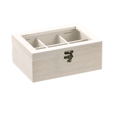 Kesper Box na čaj, bambus bílá glazura, 21,5 x 9 x 16 cm