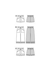 Burda Střih Burda 5808 - Kalhoty se stahováním v pase, šortky, kraťásky, culottes