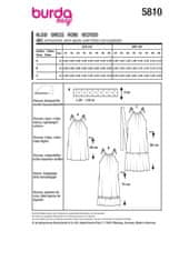 Burda Střih Burda 5810 - Šaty se zavazovacími ramínky, maxi šaty, mušelínové šaty
