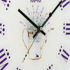 MPM QUALITY Nástěnné skleněné hodiny Provence E09.4376