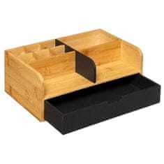 5five Organizér na stůl s černou zásuvkou, bambusový