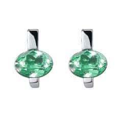 Módní náušnice se zeleným krystalem Simply 42204.CHR.R