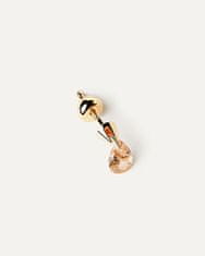 PDPAOLA Elegantní pozlacená single náušnice se zirkonem Peach Lily Gold PG01-204-U