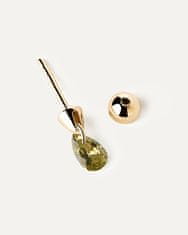 PDPAOLA Elegantní pozlacená single náušnice se zirkonem Green Lily Gold PG01-203-U