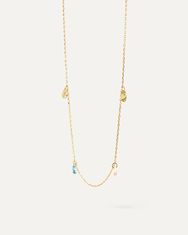 PDPAOLA Okouzlující pozlacený náhrdelník s přívěsky RAINBOW Gold CO01-866-U