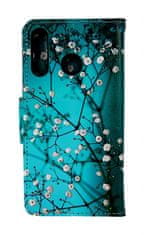TopQ Pouzdro Huawei P30 Lite knížkové Modré s květy 41435
