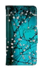 TopQ Pouzdro Huawei P30 Lite knížkové Modré s květy 41435