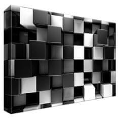 ZUTY Obrazy na stěnu - Černobílé 3D bloky, 30x20 cm