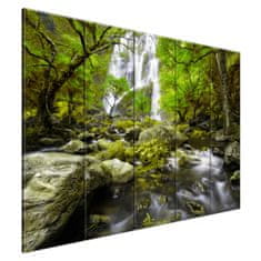 ZUTY Obrazy na stěnu - Vodopád v zelené barvě, 225x160 cm