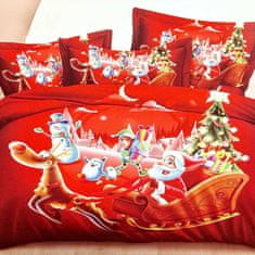 Vánoční 3D povlečení červené - Go Santa