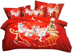 Vánoční 3D povlečení červené - Go Santa