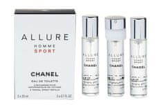 Chanel 20ml allure homme sport 3x20 ml, toaletní voda, náplň