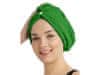 Froté turban na vlasy, tmavě zelený