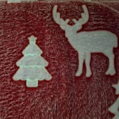 Sendia Svítící mikroplyšová deka Vánoční motiv 1 červená