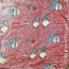 Sendia Svítící mikroplyšová deka Vánoční motiv 2 červená