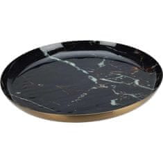 Home&Styling Dekorační talíř, černý mramor, 28 cm