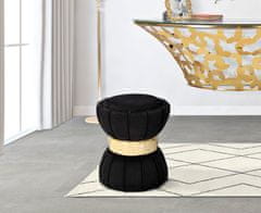 Mauro Ferretti Sametový stolek se zlatým detailem, ? 40 cm barva černá