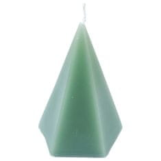Homea Dekorační svíčka ve tvaru pyramidy ARTY barva zelená