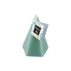 Homea Dekorační svíčka ve tvaru pyramidy ARTY barva zelená
