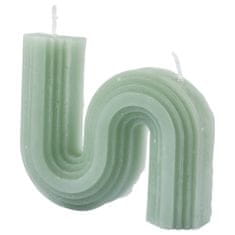 Homea Dekorační svíčka ve tvaru vlny ARTY barva zelená