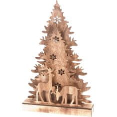 Home&Styling Dřevěná vánoční dekorace 3D, LED osvětlení