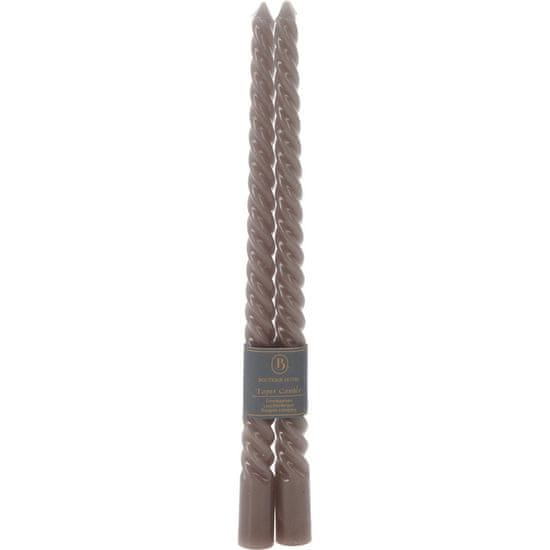Home&Styling Dekorační úzká svíčka TAPER, 20 cm, 2 ks barva šedá