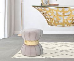 Mauro Ferretti Sametový stolek se zlatým detailem, ? 40 cm barva šedá