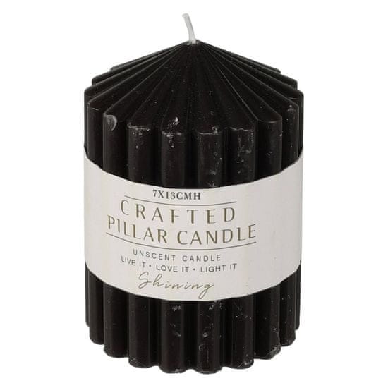 Home&Styling Dekorační svíčka PILLAR, 10 cm barva černá