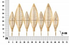 Mauro Ferretti Věšák ve tvaru listů, zlatý, 7 háčků