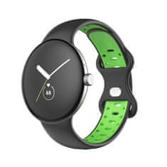 Drakero Silikonový řemínek performance pro Google Pixel Watch černo-zelený L