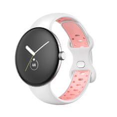 Drakero Silikonový řemínek performance pro Google Pixel Watch bílo-růžový S