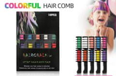 CoolCeny Hřebeny s omyvatelnými barevnými křídami na vlasy – 10 barev