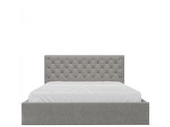 Veneti Čalouněná manželská postel s úložným prostorem 180x200 DOZIER - šedá
