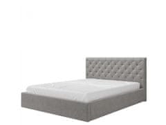 Veneti Čalouněná manželská postel s úložným prostorem 180x200 DOZIER - šedá