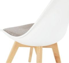 KONDELA Židle Rangements, bílá / šedobéžová
