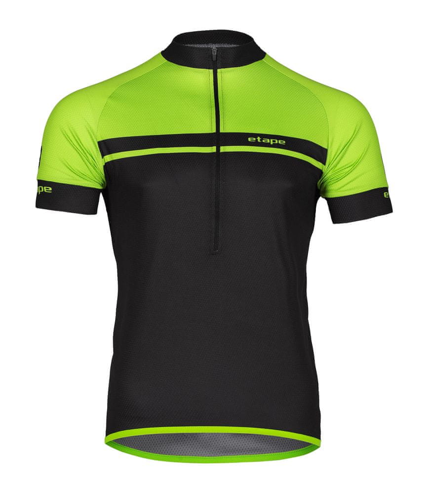 Levně Etape pánský cyklistický dres Dream černá/zelená 3XL