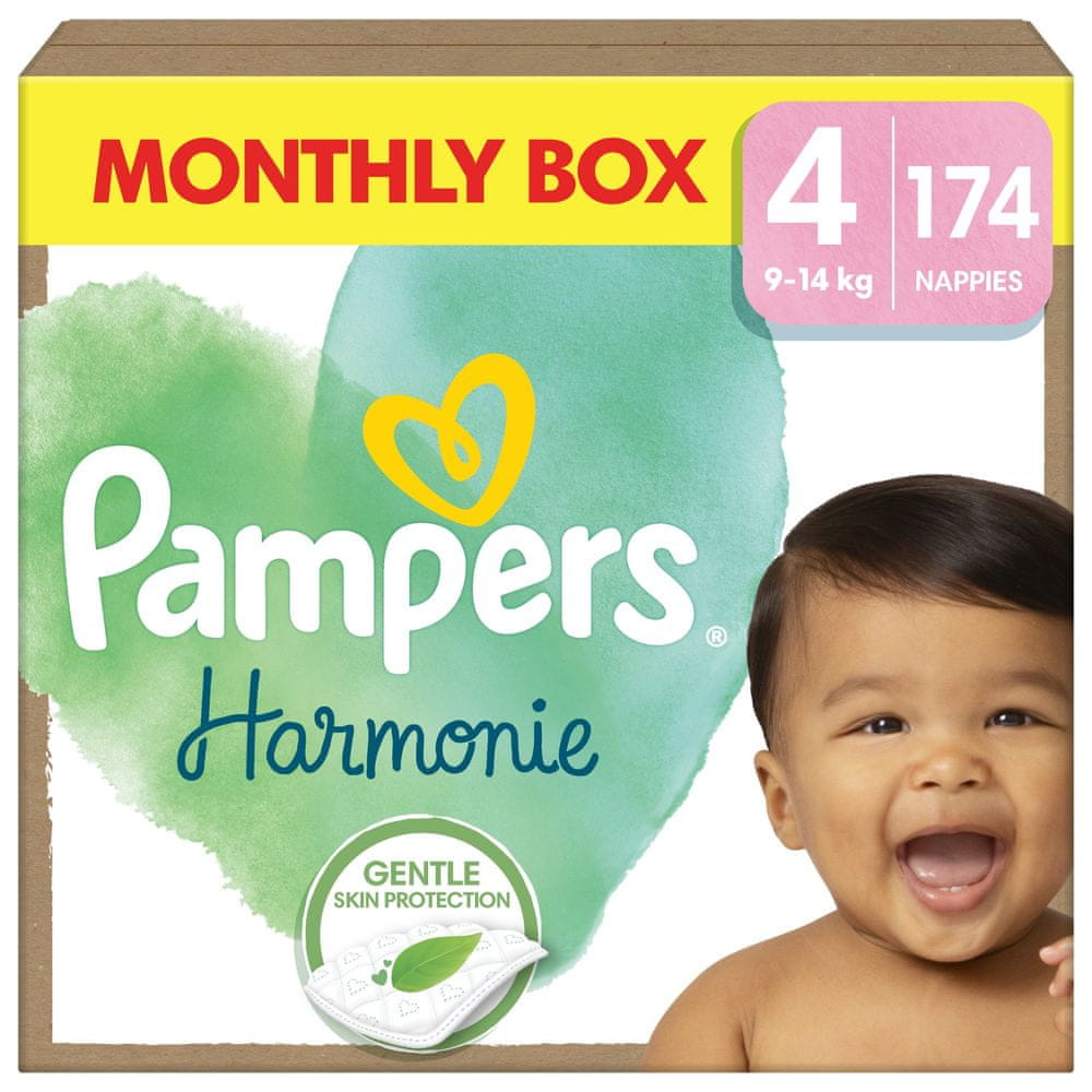 Levně Pampers Harmonie Baby vel. 4, 174 ks, 9kg-14kg - měsíční balení