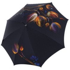 Doppler Elegance Boheme Viola - dámský luxusní deštník s abstraktním květinovým potiskem