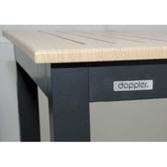 Doppler EXPERT WOOD antracit - gastro hliníkový stůl 90x90x75cm