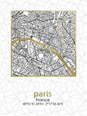 shumee Obraz 45x60x1,8cm PLÁN MĚSTA PAŘÍŽ prodej