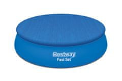 Bestway Nadzemní bazén kruhový Fast Set, kartušová filtrace, schůdky, plachta, průměr 4,57m, výška 1,22m 