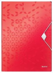 Leitz Desky s gumičkou "Wow", červená, A4, PP, 45990026