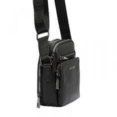 Pierre Cardin Luxusní menší pánská koženková taška Rope, černá