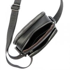 Pierre Cardin Luxusní menší pánská koženková taška Rope, černá