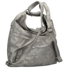 Romina & Co. Bags Stylový dámský koženkový kabelko-batoh Stafania, stříbrný