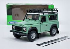 Welly Land Rover Defender - light green/white with roof rack WELLY 1:24