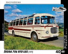 RETRO-AUTA© Puzzle BUS 12 - ŠKODA 706 RTO LUX (1979) 40 dílků